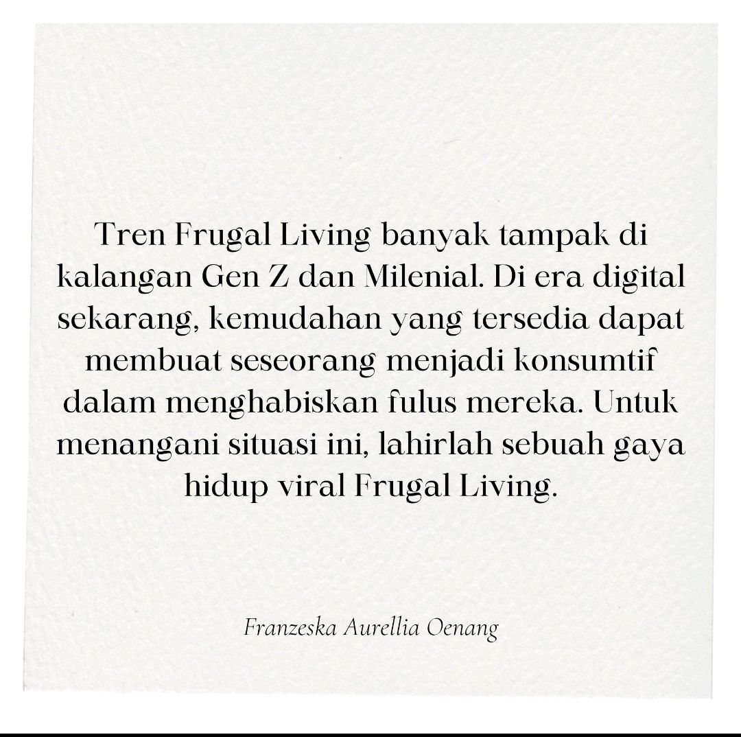 FOMO Frugal Living atau Memang Efektif?