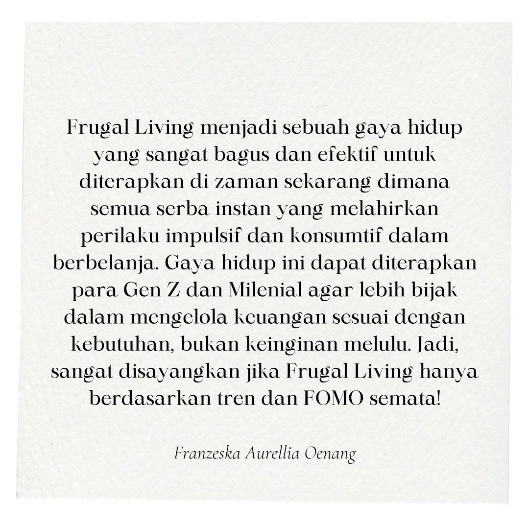 FOMO Frugal Living atau Memang Efektif?